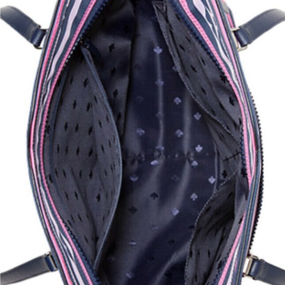 NWT Kate Spade New York Jae Large Nylon Tote Lips Print Stripes Limited Edition - Picture 3 of 8